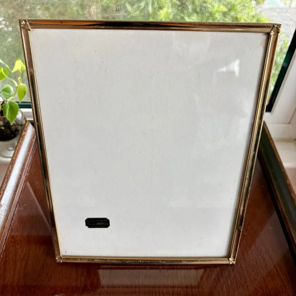 Vintage Overton 24K Gold Plate Ornate Milgrain 8x10 Frame